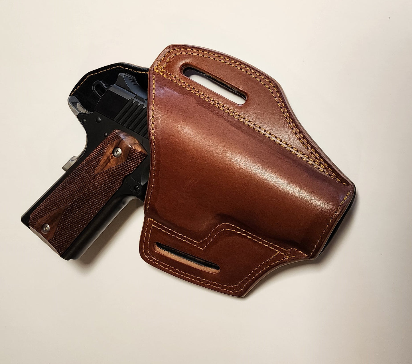 Pancake Top Grain Lined Pistol Holster