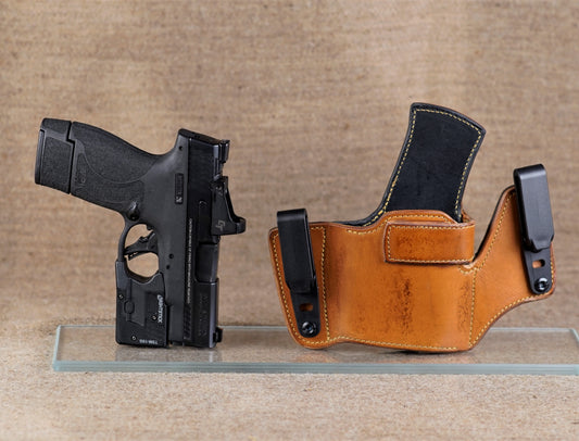 IWB Leather Holster for S&W M&P 9mm with Light and Red Dot