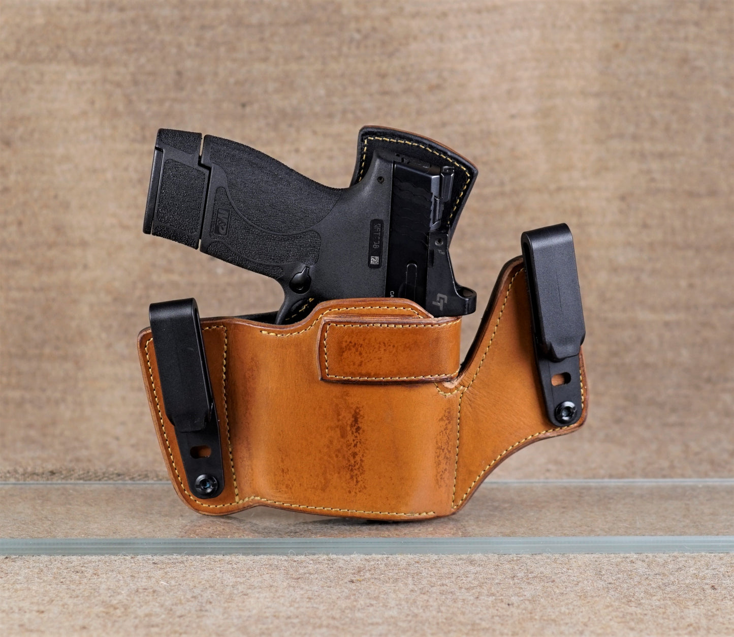 IWB Leather Holster for S&W M&P 9mm with Light and Red Dot