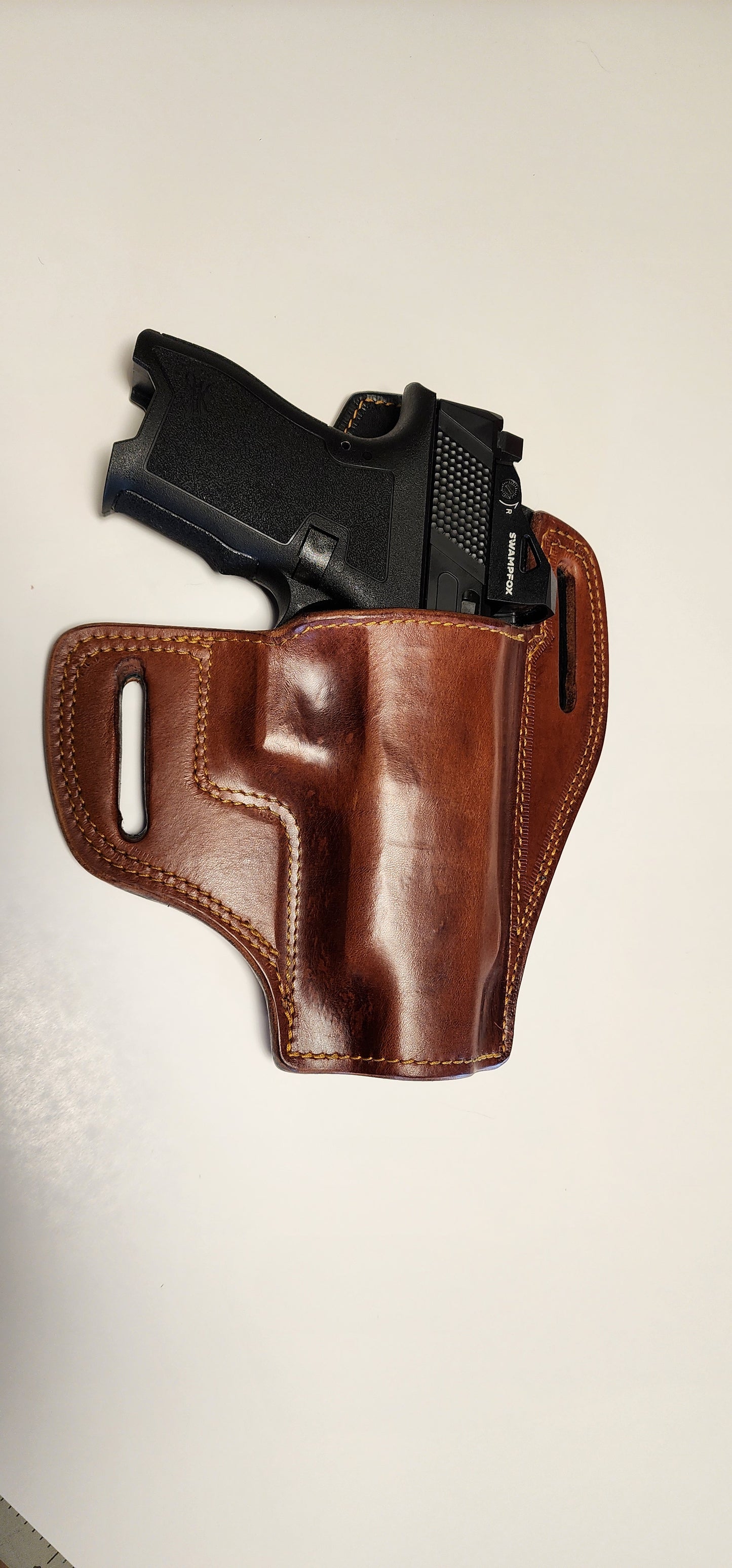 Pancake Top Grain Lined Pistol Holster