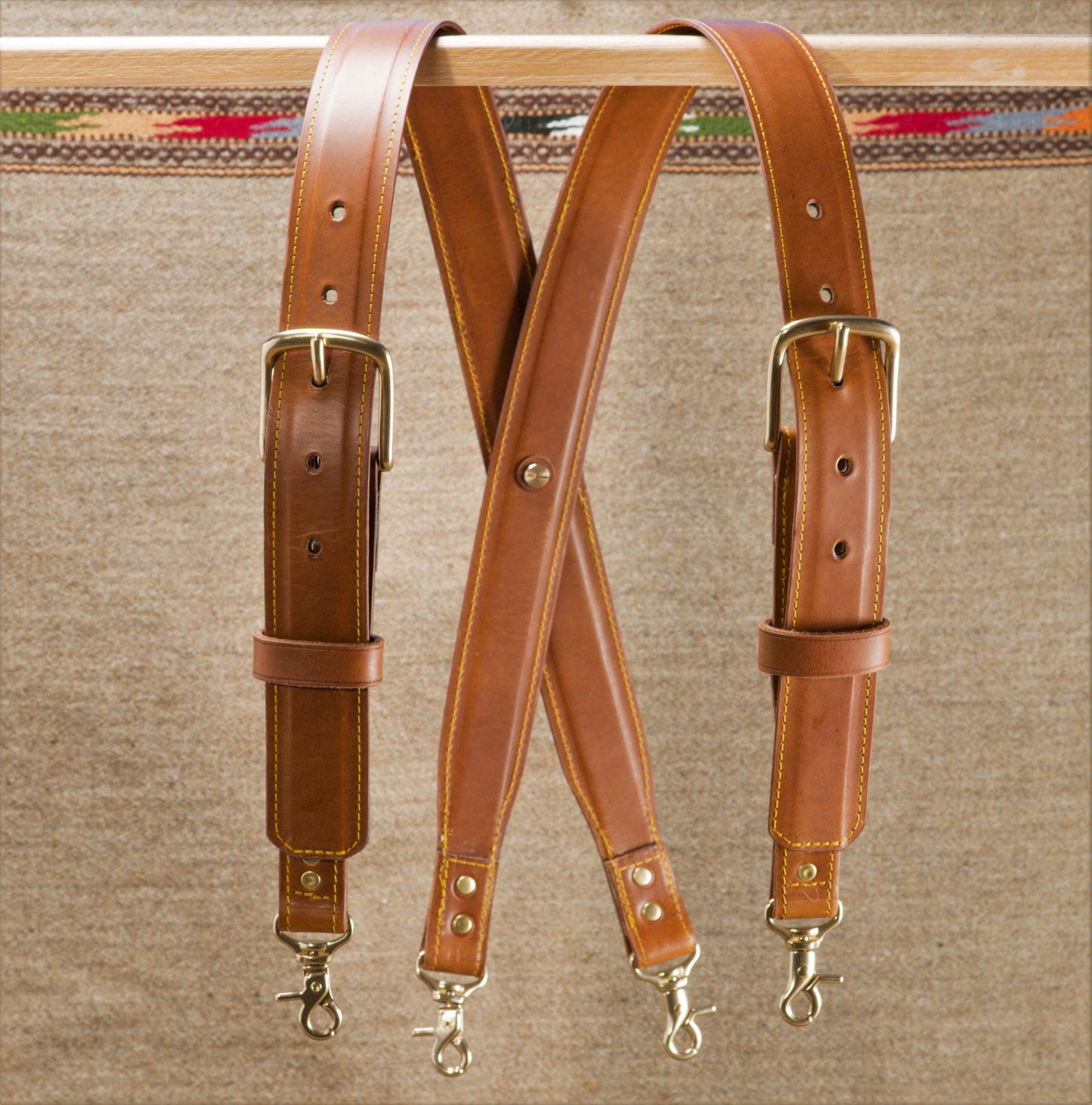 Leather Work Suspenders with Belt Loops