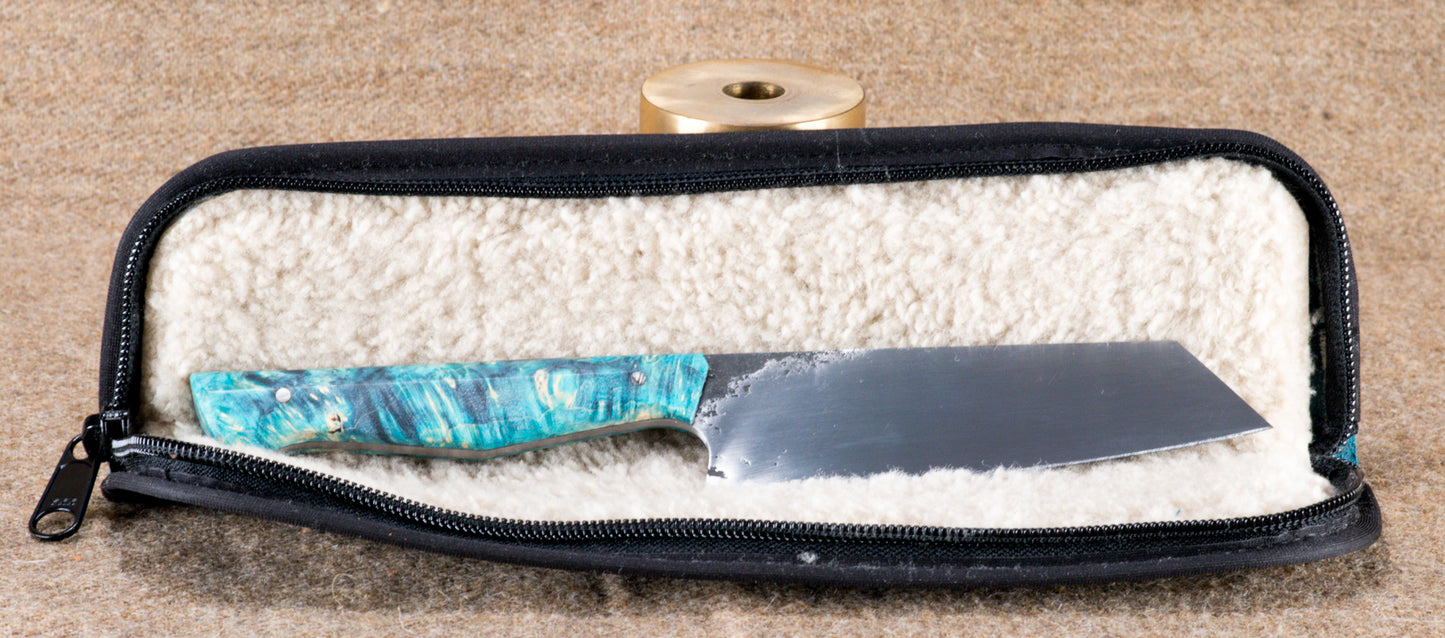 Leather Shearling Lined Chefs Knife Case