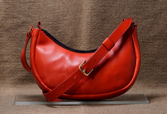 12" Crescent Purse in Monotone Red