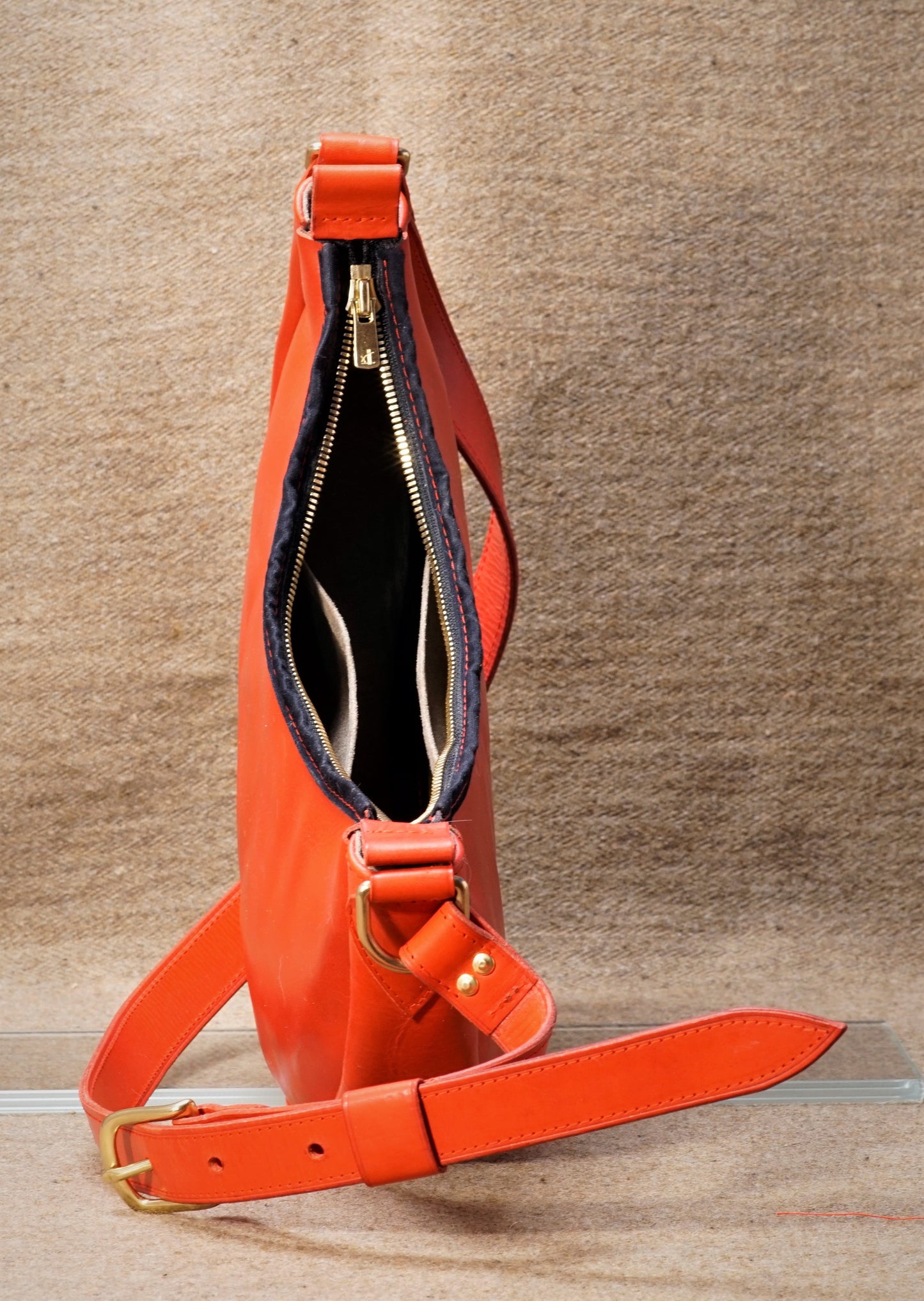 12" Crescent Purse in Monotone Red